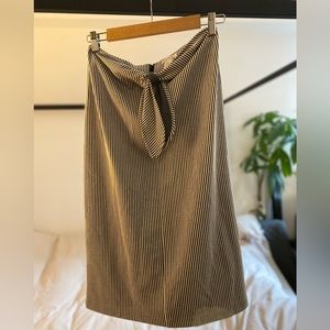 Club Monaco Striped Skirt in Grey Stripe Size M